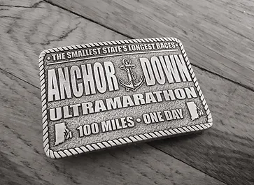 Anchor Down Ultra Marathon race plate for 100 miles in one day.